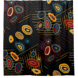 Seamless pattern with abstract modern doodles. Bri Shower Curtain