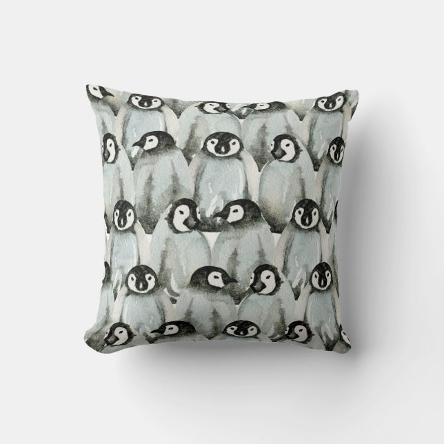 Seamless pattern with adorable penguins. cushion (Front)
