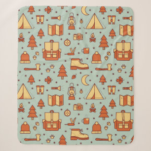 Seamless pattern with adventure travel icons.  sherpa blanket