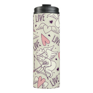 Seamless pattern with angels. Valentine's Day. Lov Thermal Tumbler