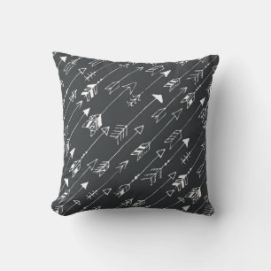 Seamless pattern with arrows on a black background cushion