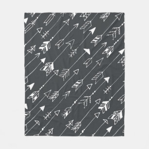 Seamless pattern with arrows on a black background fleece blanket