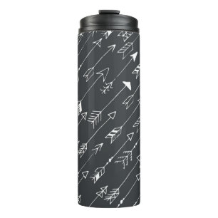Seamless pattern with arrows on a black background thermal tumbler