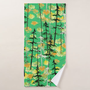 Seamless pattern with autumn forest bath towel