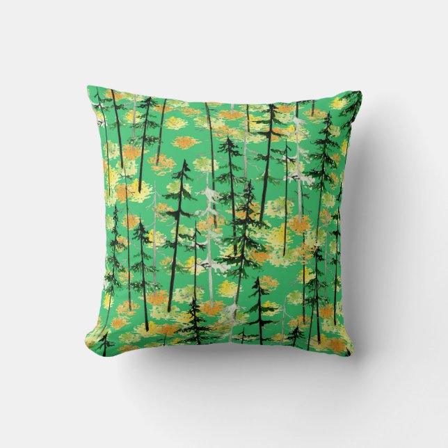 Seamless pattern with autumn forest cushion (Front)