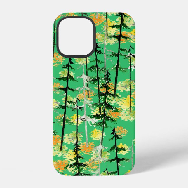 Seamless pattern with autumn forest iPhone case (Back)