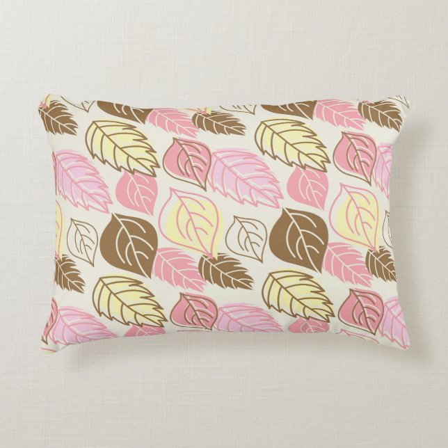 Seamless pattern with autumn leafs decorative cushion (Front)
