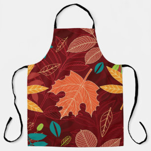 Seamless pattern with autumn leaves apron