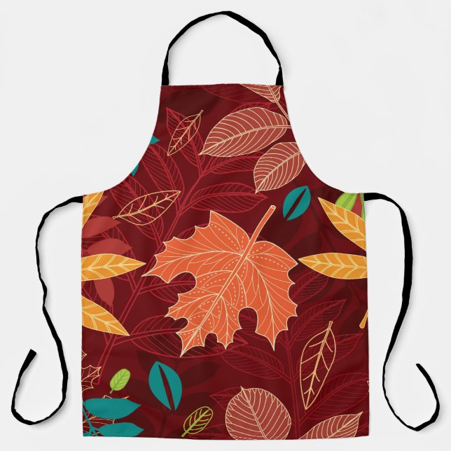 Seamless pattern with autumn leaves  apron (Front)