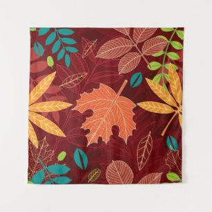 Seamless pattern with autumn leaves  tapestry