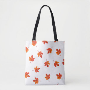 Seamless pattern with autumn leaves. Watercolor ha Tote Bag