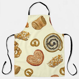 Seamless pattern with bakery product apron