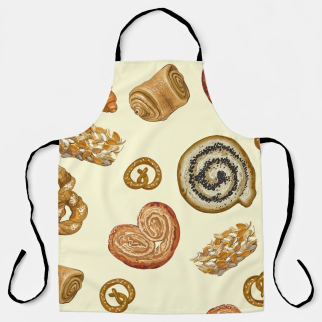 Seamless pattern with bakery product apron (Front)