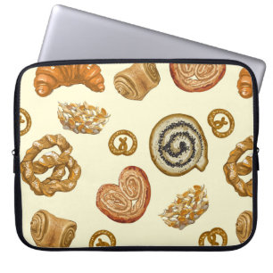 Seamless pattern with bakery product laptop sleeve