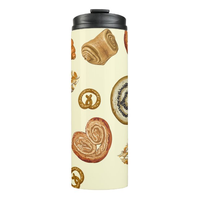 Seamless pattern with bakery product thermal tumbler (Front)
