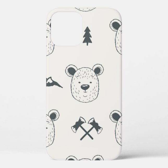 Seamless pattern with bear headspattern, bear, mou Case-Mate iPhone case (Back)