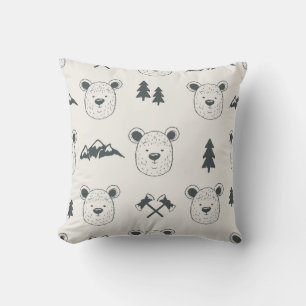 Seamless pattern with bear headspattern, bear, mou cushion