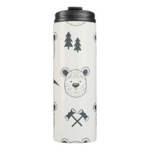 Seamless pattern with bear headspattern, bear, mou thermal tumbler