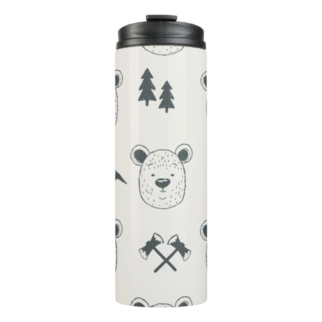 Seamless pattern with bear headspattern, bear, mou thermal tumbler (Front)