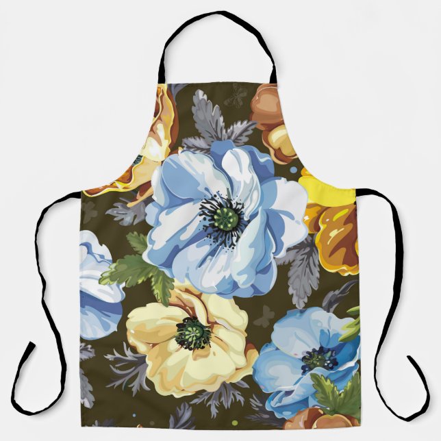 Seamless pattern with beautiful bouquet blossoming apron (Front)