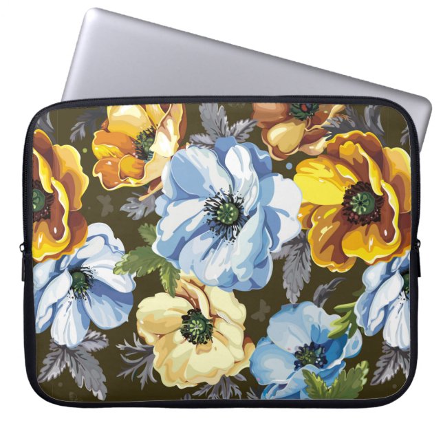 Seamless pattern with beautiful bouquet blossoming laptop sleeve (Front)