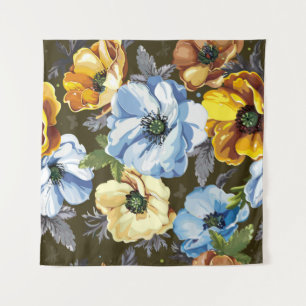 Seamless pattern with beautiful bouquet blossoming tapestry