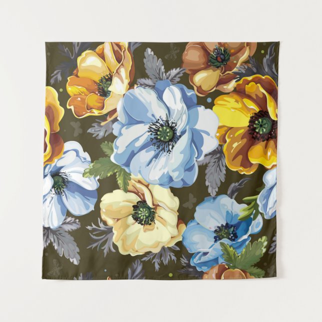 Seamless pattern with beautiful bouquet blossoming tapestry (Front)