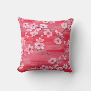 Seamless pattern with Beautiful Cherry blossom flo Cushion