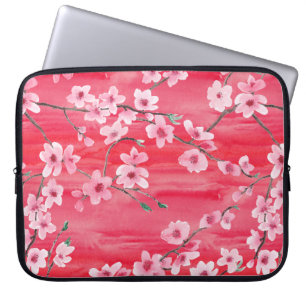 Seamless pattern with Beautiful Cherry blossom flo Laptop Sleeve