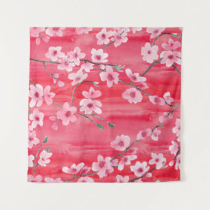 Seamless pattern with Beautiful Cherry blossom flo Tapestry