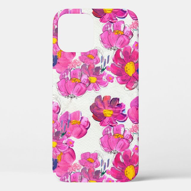 Seamless pattern with Beautiful flowers. Watercolo Case-Mate iPhone Case (Back)