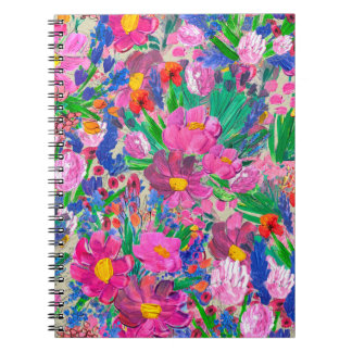 Seamless pattern with Beautiful flowers. Watercolo Notebook