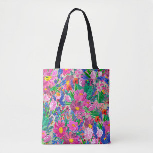 Seamless pattern with Beautiful flowers. Watercolo Tote Bag
