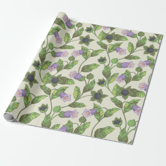 Seamless pattern with belladonna flowers. A bush w Wrapping Paper
