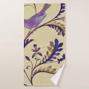 Seamless pattern with birds and branches with exot bath towel