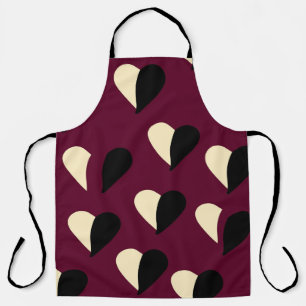 Seamless pattern with black and white heart. St Va Apron