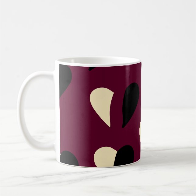 Seamless pattern with black and white heart. St Va Coffee Mug (Left)