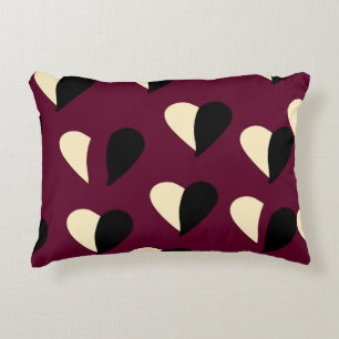 Seamless pattern with black and white heart. St Va Decorative Cushion