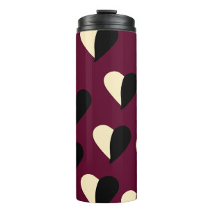 Seamless pattern with black and white heart. St Va Thermal Tumbler