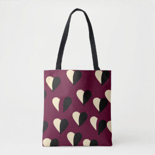 Seamless pattern with black and white heart. St Va Tote Bag