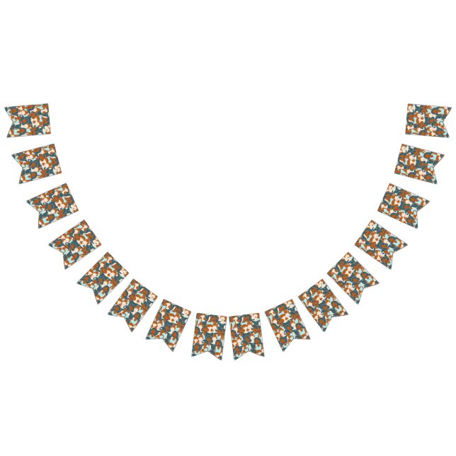 Seamless pattern with black girls and white girls bunting  (All)