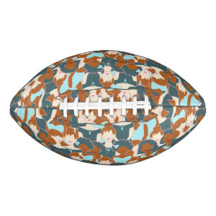 Seamless pattern with black girls and white girls football