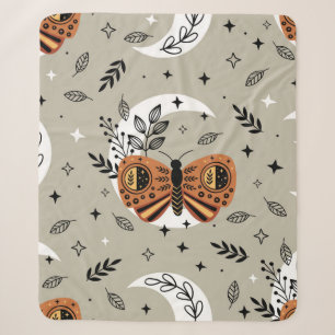seamless pattern with bohemian butterfly on the mo sherpa blanket