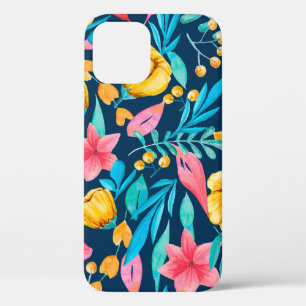 Seamless pattern with botanical elements. Watercol iPhone 12 Case