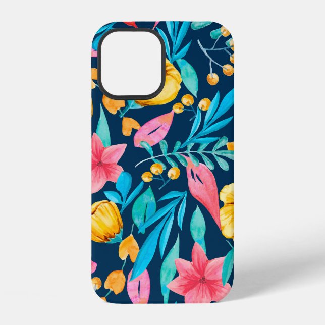 Seamless pattern with botanical elements. Watercol iPhone Case (Back)