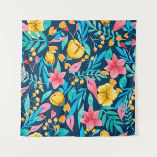 Seamless pattern with botanical elements. Watercol Tapestry