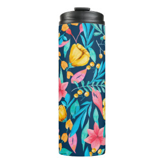 Seamless pattern with botanical elements. Watercol Thermal Tumbler