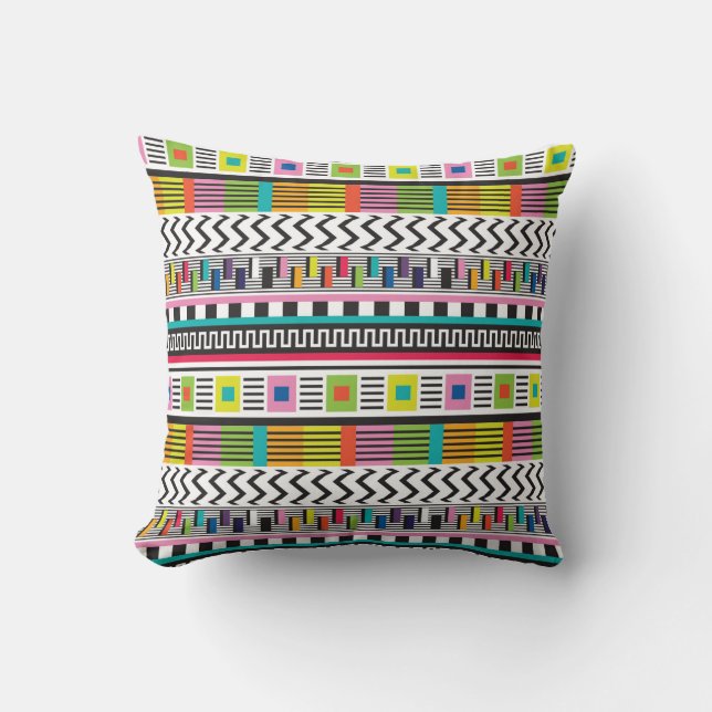 Seamless pattern with bright abstract geometric li cushion (Front)