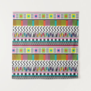 Seamless pattern with bright abstract geometric li tapestry