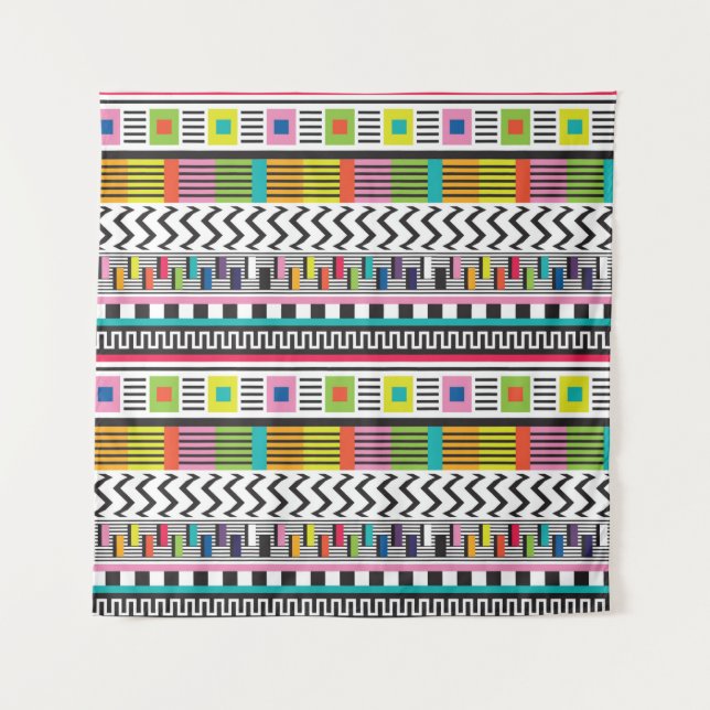Seamless pattern with bright abstract geometric li tapestry (Front)